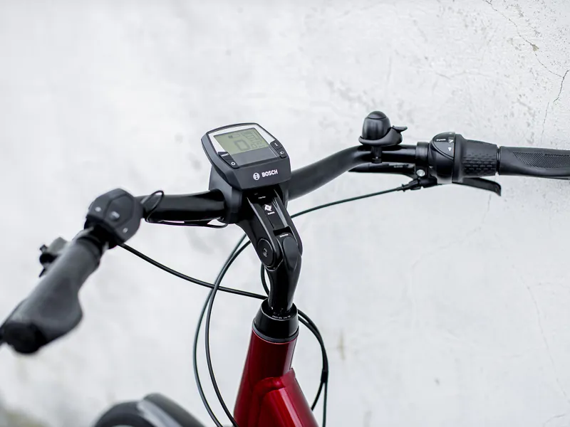 TREK District+ 4 Lowstep 500Wh Electric Hybrid Bike in Rage Red-3